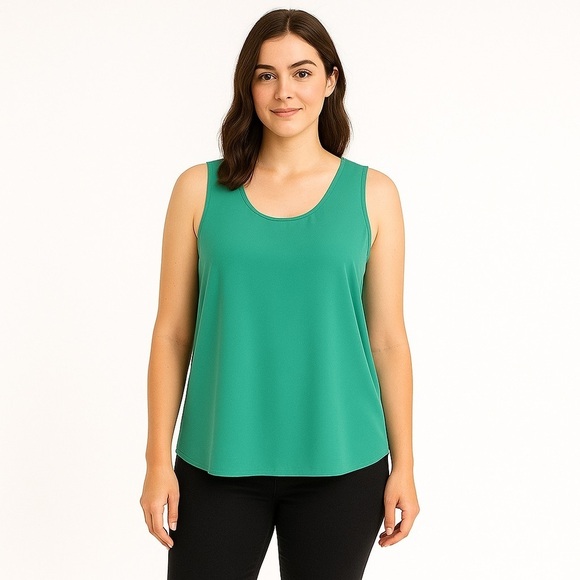 Everly Green Split Back Tank Size L - Picture 1 of 7